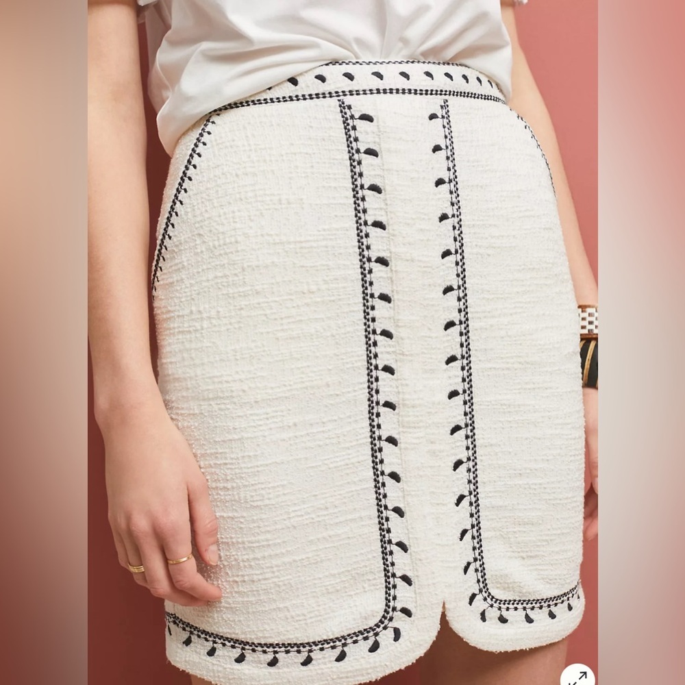 Dolan Cream Mini Skirt with Black Detailing - Picture 2 of 6